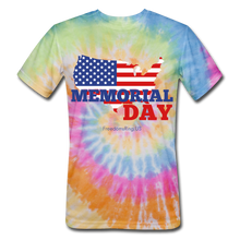 Load image into Gallery viewer, MEMORIAL DAY US FLAG - Unisex Tie Dye T-Shirt - rainbow
