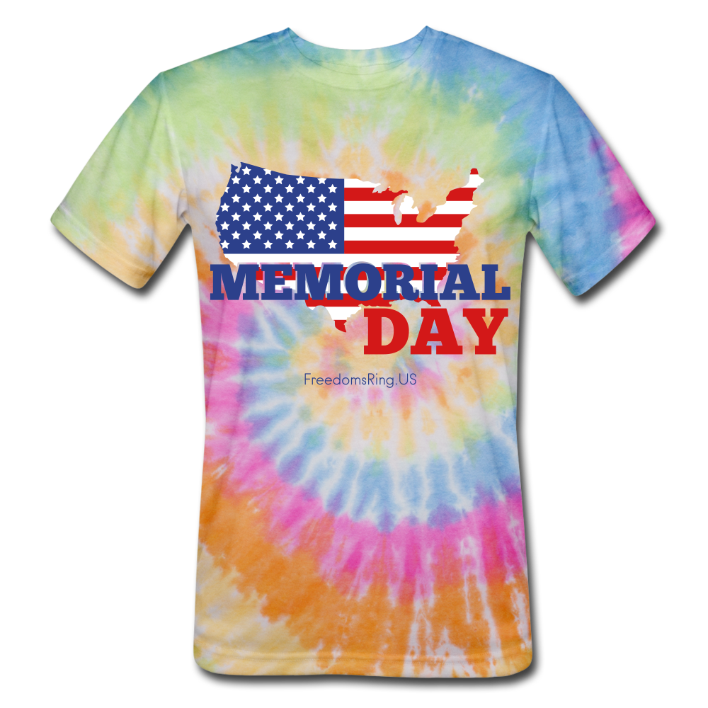 MEMORIAL DAY US FLAG - Unisex Tie Dye T-Shirt - rainbow