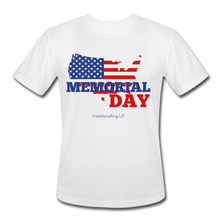 Load image into Gallery viewer, MEMORIAL DAY US FLAG - Men’s Moisture Wicking Performance T-Shirt - white
