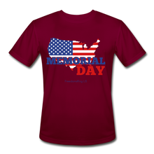 Load image into Gallery viewer, MEMORIAL DAY US FLAG - Men’s Moisture Wicking Performance T-Shirt - burgundy
