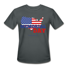 Load image into Gallery viewer, MEMORIAL DAY US FLAG - Men’s Moisture Wicking Performance T-Shirt - charcoal
