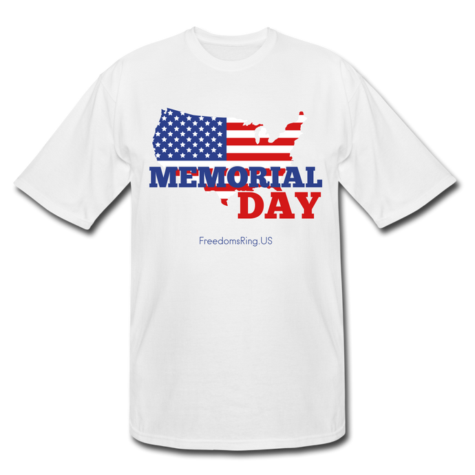 MEMORIAL DAY US FLAG - Men's Tall T-Shirt - white