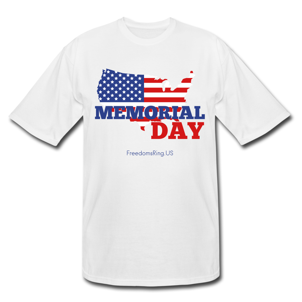 MEMORIAL DAY US FLAG - Men's Tall T-Shirt - white