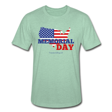 Load image into Gallery viewer, MEMORIAL DAY US FLAG - Unisex Heather Prism T-Shirt - heather prism mint
