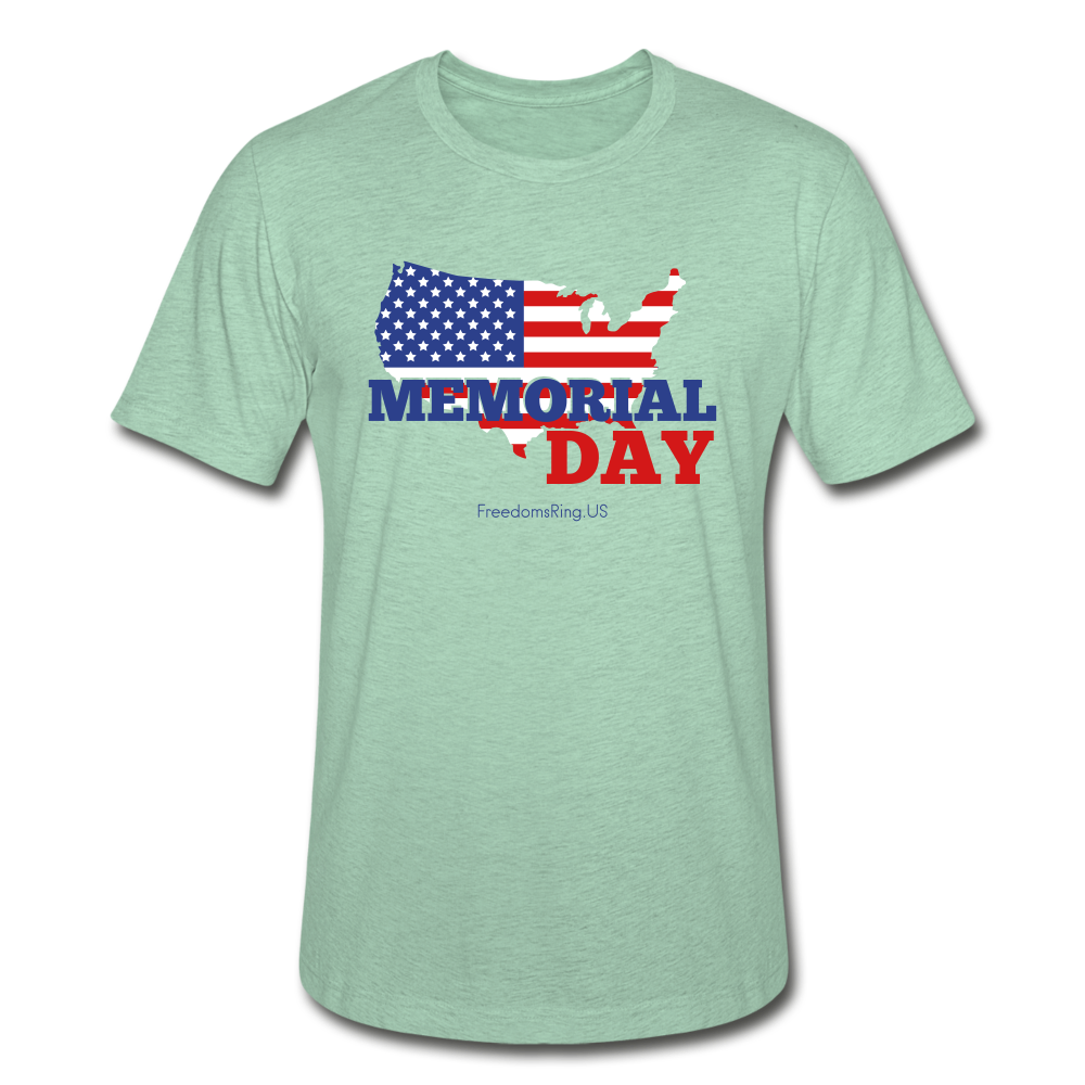 MEMORIAL DAY US FLAG - Unisex Heather Prism T-Shirt - heather prism mint