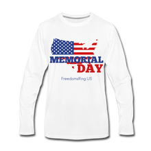 Load image into Gallery viewer, MEMORIAL DAY US FLAG - Men&#39;s Premium Long Sleeve T-Shirt - white
