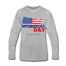 Load image into Gallery viewer, MEMORIAL DAY US FLAG - Men&#39;s Premium Long Sleeve T-Shirt - heather gray
