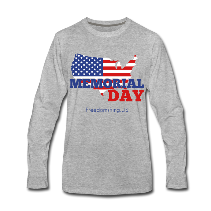 MEMORIAL DAY US FLAG - Men's Premium Long Sleeve T-Shirt - heather gray