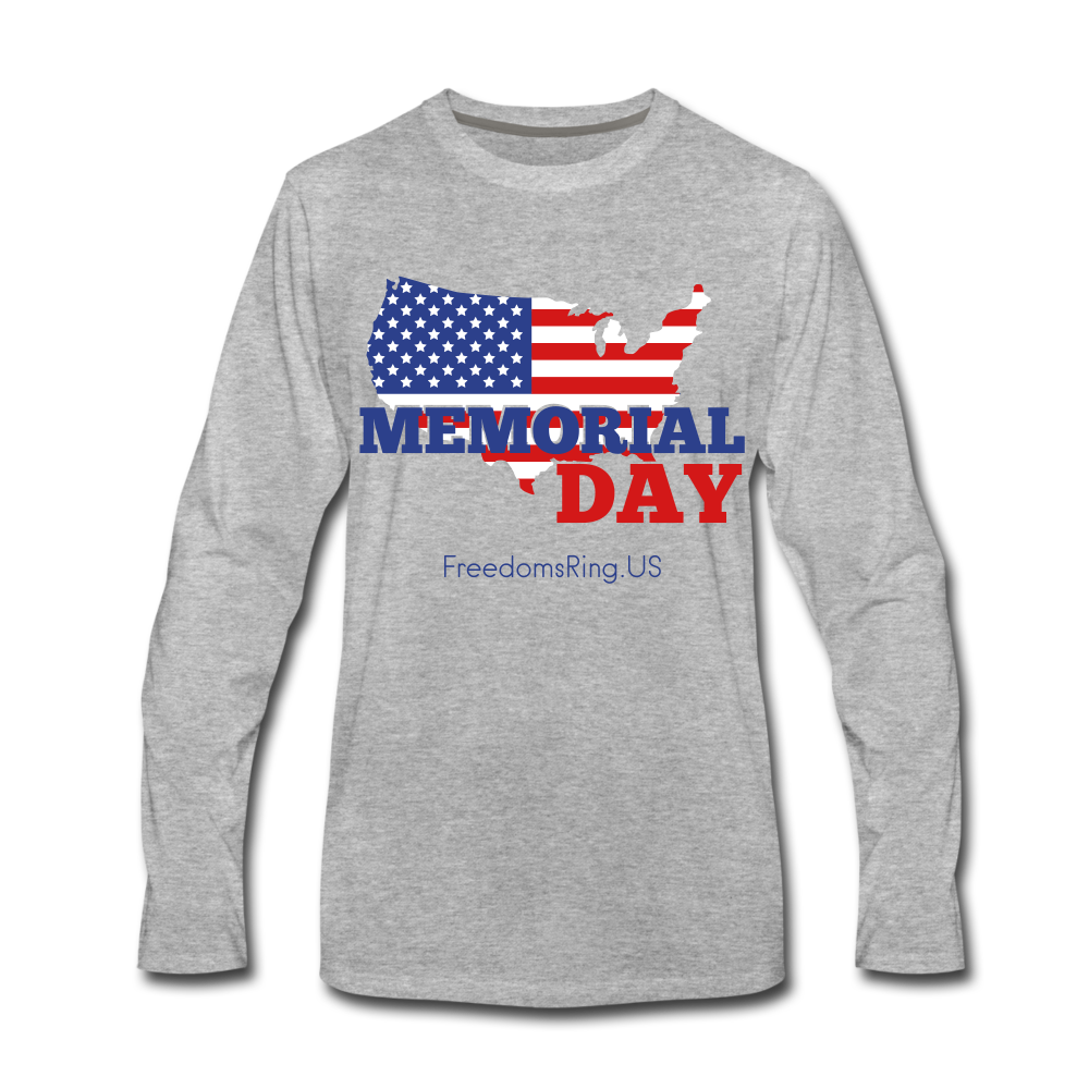 MEMORIAL DAY US FLAG - Men's Premium Long Sleeve T-Shirt - heather gray