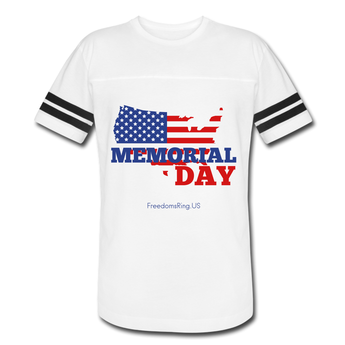 MEMORIAL DAY US FLAG - Vintage Sport T-Shirt - white/black