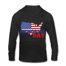 Load image into Gallery viewer, MEMORIAL DAY US FLAG - Unisex Tri-Blend Hoodie Shirt - heather black
