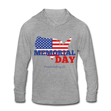 Load image into Gallery viewer, MEMORIAL DAY US FLAG - Unisex Tri-Blend Hoodie Shirt - heather gray
