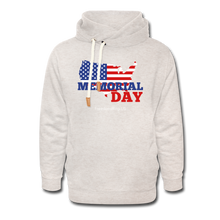 Load image into Gallery viewer, MEMORIAL DAY US FLAG - Shawl Collar Hoodie - heather oatmeal
