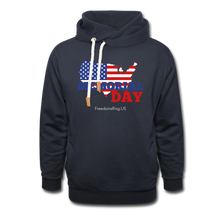 Load image into Gallery viewer, MEMORIAL DAY US FLAG - Shawl Collar Hoodie - navy
