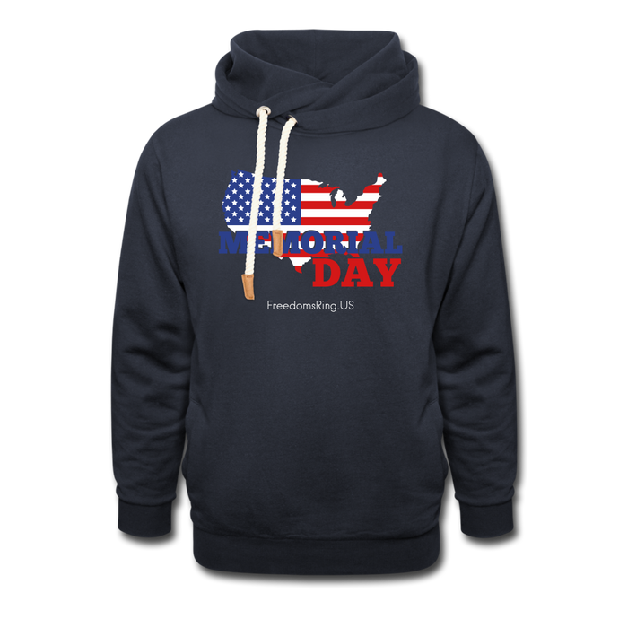 MEMORIAL DAY US FLAG - Shawl Collar Hoodie - navy