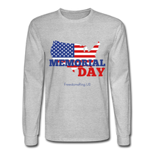 Load image into Gallery viewer, MEMORIAL DAY US FLAG - Men&#39;s Long Sleeve T-Shirt - heather gray
