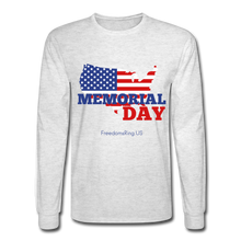 Load image into Gallery viewer, MEMORIAL DAY US FLAG - Men&#39;s Long Sleeve T-Shirt - light heather gray
