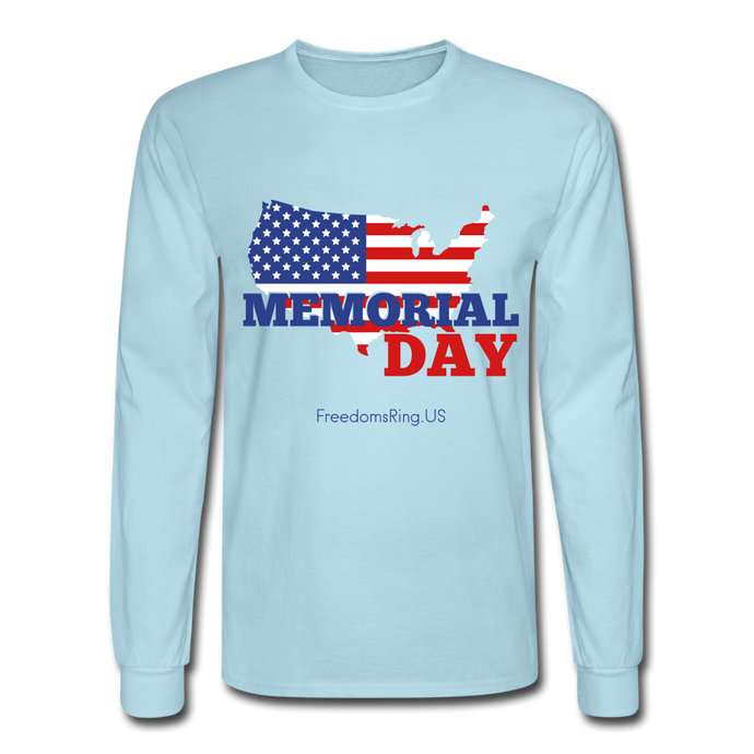 MEMORIAL DAY US FLAG - Men's Long Sleeve T-Shirt - powder blue