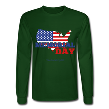 Load image into Gallery viewer, MEMORIAL DAY US FLAG - Men&#39;s Long Sleeve T-Shirt - forest green
