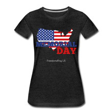 Load image into Gallery viewer, MEMORIAL DAY US FLAG - Women’s Premium T-Shirt - charcoal gray
