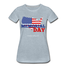 Load image into Gallery viewer, MEMORIAL DAY US FLAG - Women’s Premium T-Shirt - heather ice blue
