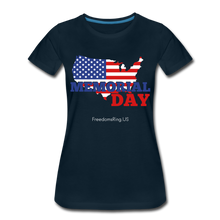 Load image into Gallery viewer, MEMORIAL DAY US FLAG - Women’s Premium T-Shirt - deep navy
