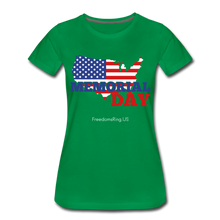 Load image into Gallery viewer, MEMORIAL DAY US FLAG - Women’s Premium T-Shirt - kelly green
