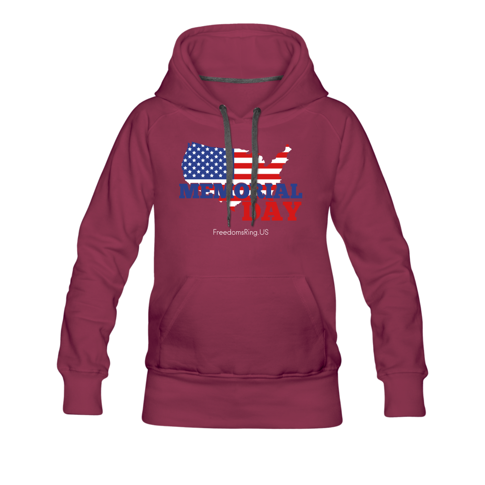 MEMORIAL DAY US FLAG - Women’s Premium Hoodie - burgundy