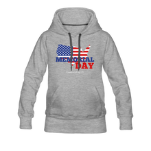 Load image into Gallery viewer, MEMORIAL DAY US FLAG - Women’s Premium Hoodie - heather gray
