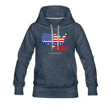 Load image into Gallery viewer, MEMORIAL DAY US FLAG - Women’s Premium Hoodie - heather denim
