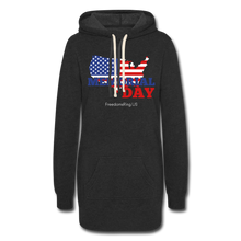 Load image into Gallery viewer, MEMORIAL DAY US FLAG - Women&#39;s Hoodie Dress - heather black
