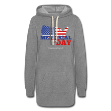 Load image into Gallery viewer, MEMORIAL DAY US FLAG - Women&#39;s Hoodie Dress - heather gray
