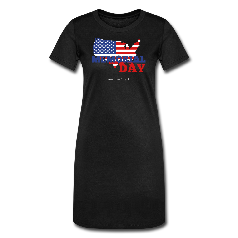 MEMORIAL DAY US FLAG - Women's T-Shirt Dress - black