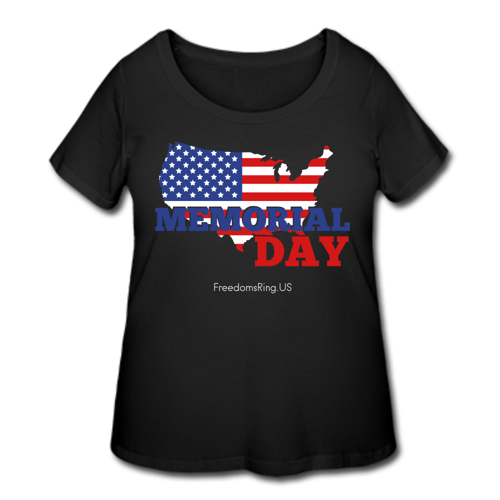 MEMORIAL DAY US FLAG - Women’s Curvy T-Shirt - black