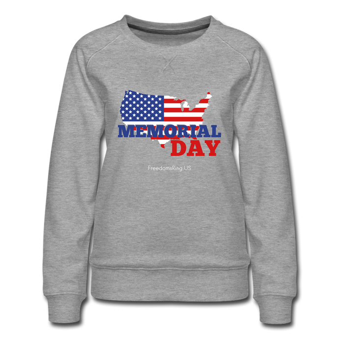 MEMORIAL DAY US FLAG - Women’s Premium Sweatshirt - heather gray