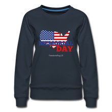 Load image into Gallery viewer, MEMORIAL DAY US FLAG - Women’s Premium Sweatshirt - navy
