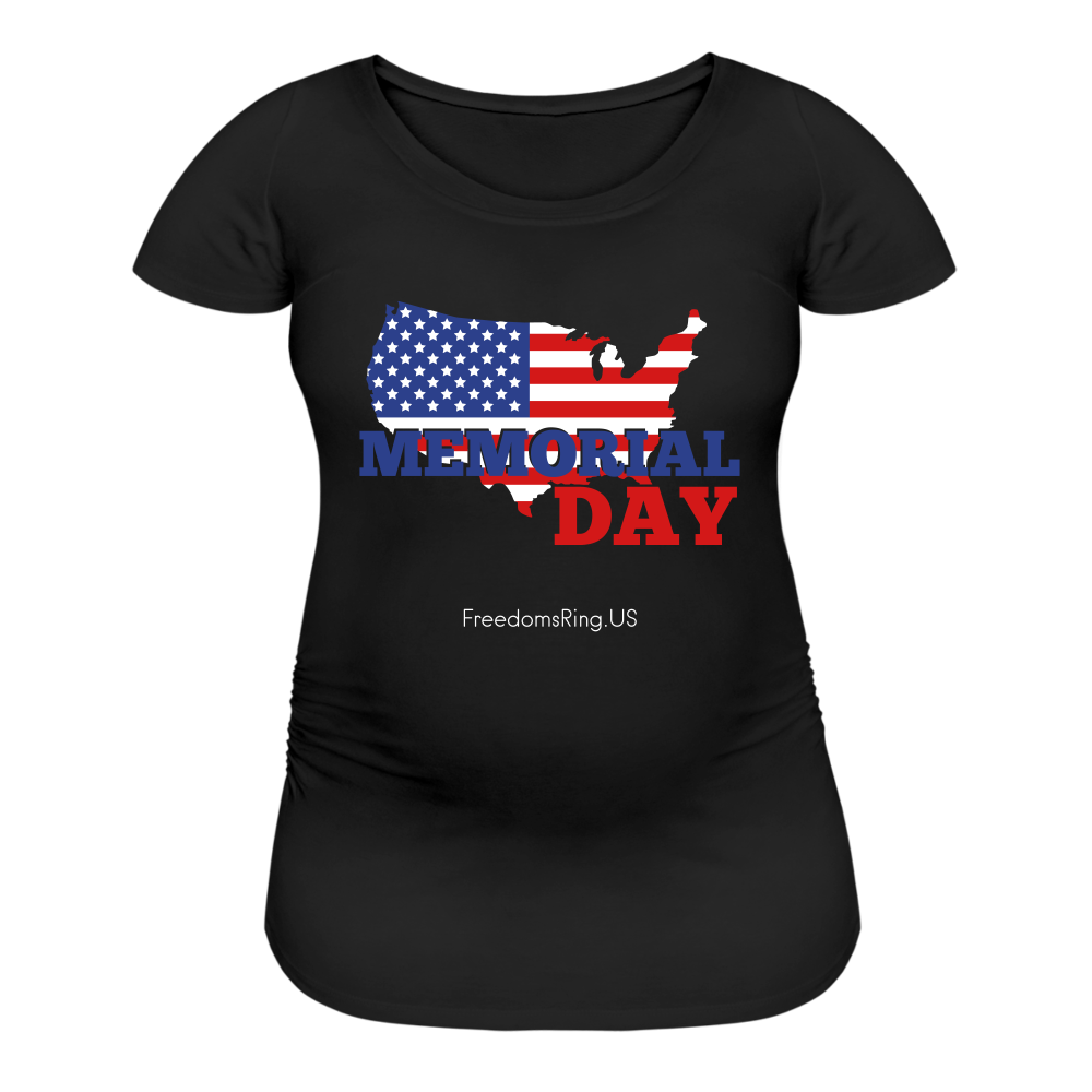 MEMORIAL DAY US FLAG - Women’s Maternity T-Shirt - black