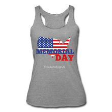 Load image into Gallery viewer, MEMORIAL DAY US FLAG - Women’s Tri-Blend Racerback Tank - heather gray
