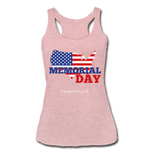 Load image into Gallery viewer, MEMORIAL DAY US FLAG - Women’s Tri-Blend Racerback Tank - heather dusty rose
