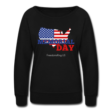 Load image into Gallery viewer, MEMORIAL DAY US FLAG - Women’s Crewneck Sweatshirt - black
