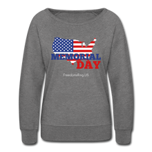 Load image into Gallery viewer, MEMORIAL DAY US FLAG - Women’s Crewneck Sweatshirt - heather gray
