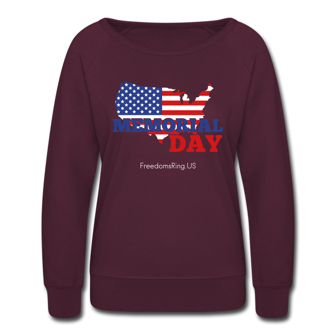 MEMORIAL DAY US FLAG - Women’s Crewneck Sweatshirt - plum