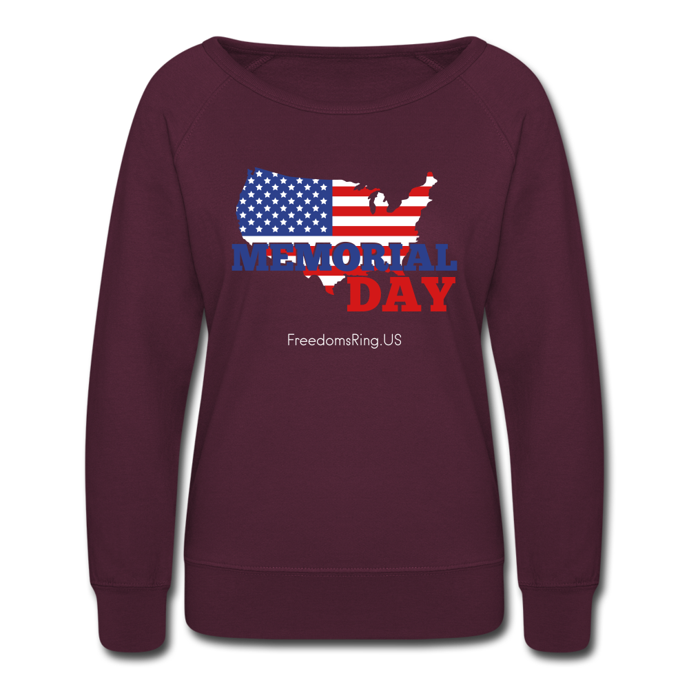 MEMORIAL DAY US FLAG - Women’s Crewneck Sweatshirt - plum