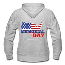 Load image into Gallery viewer, MEMORIAL DAY US FLAG - Gildan Heavy Blend Women&#39;s Zip Hoodie - heather gray
