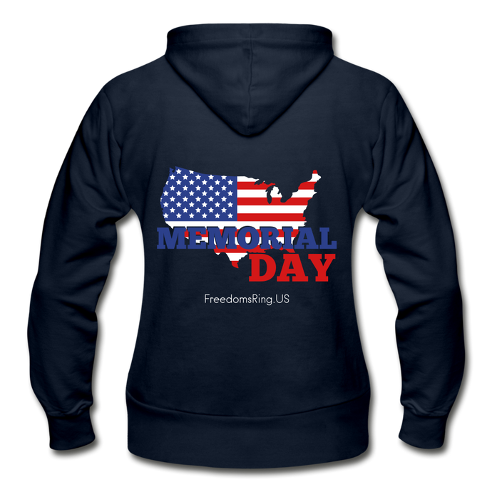 MEMORIAL DAY US FLAG - Gildan Heavy Blend Women's Zip Hoodie - navy