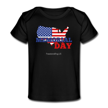 Load image into Gallery viewer, MEMORIAL DAY US FLAG - Organic Baby T-Shirt - black
