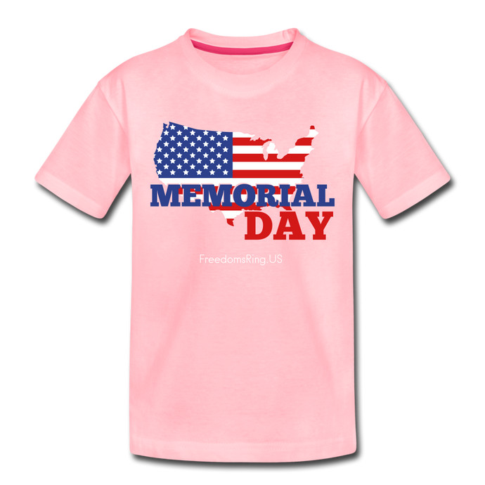 MEMORIAL DAY US FLAG - Toddler Premium T-Shirt - pink