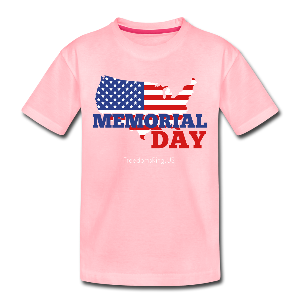 MEMORIAL DAY US FLAG - Toddler Premium T-Shirt - pink