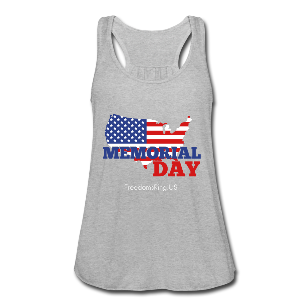 MEMORIAL DAY US FLAG - Women's Flowy Tank Top by Bella - heather gray