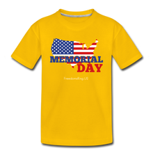 Load image into Gallery viewer, MEMORIAL DAY US FLAG - Kids&#39; Premium T-Shirt - sun yellow
